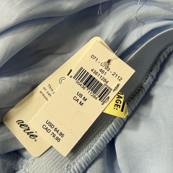 NWT Aerie Blue Satin Maxi Skirt with lace inserts - Picture 11 of 11